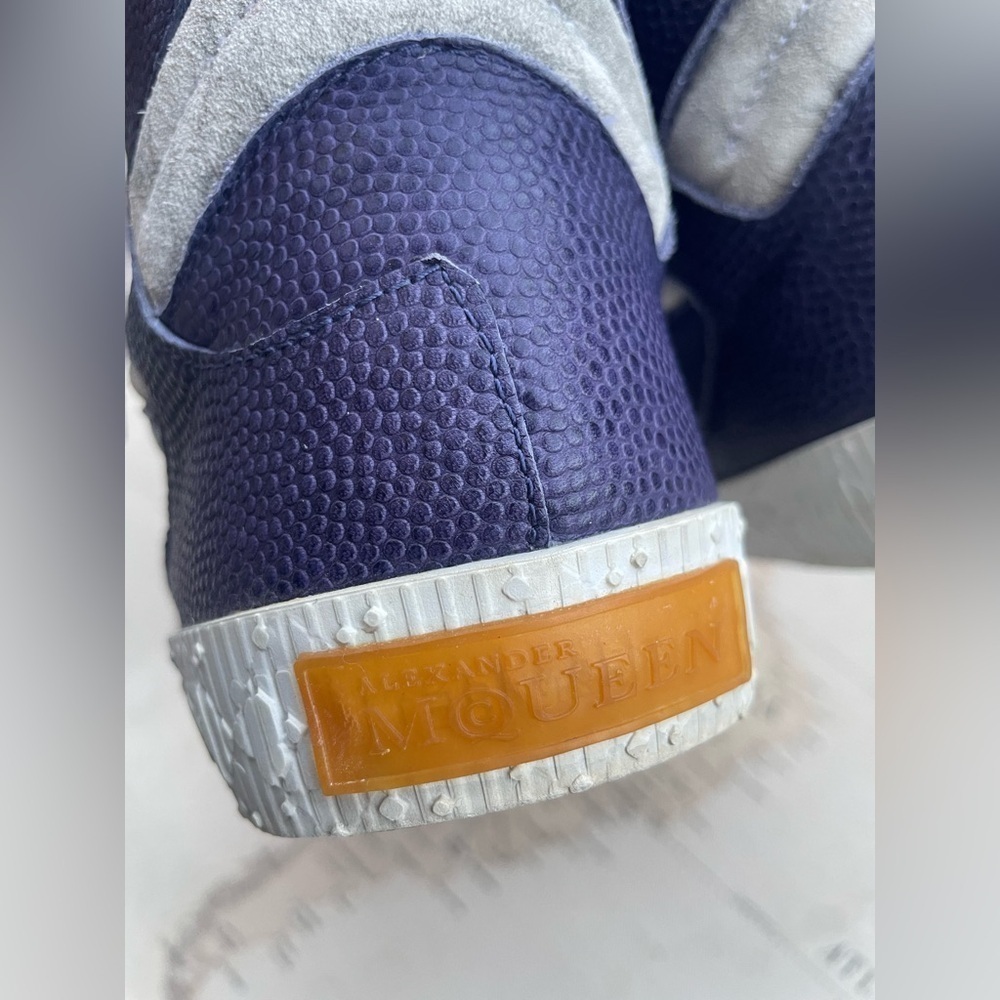 Alexander McQueen X PUMA Sample Kas High-Top Sneakers Blue Leather M9 - Picture 8 of 11